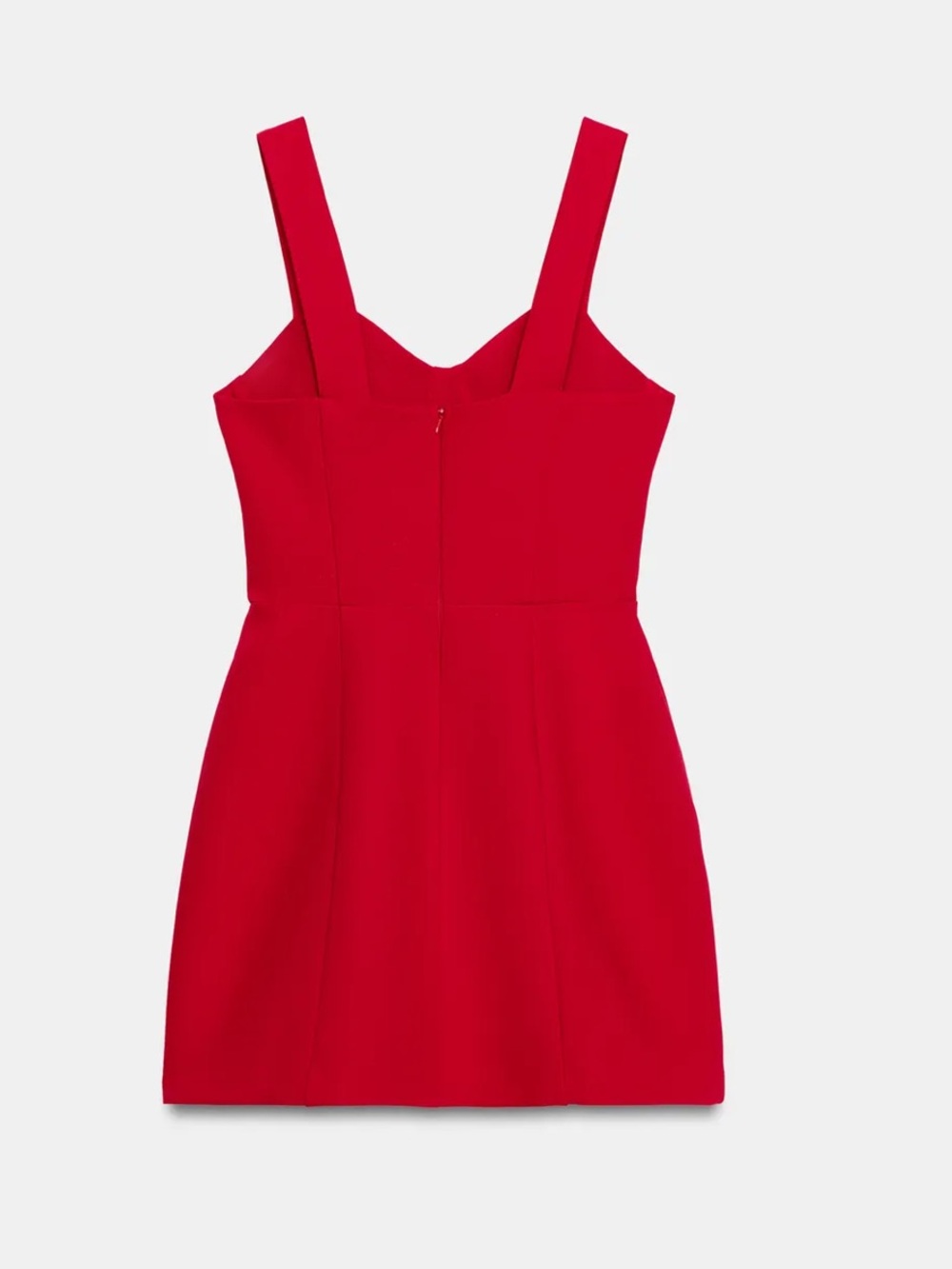 Zara NWT Red Structured thick firm cinch waist  Mini Dress
